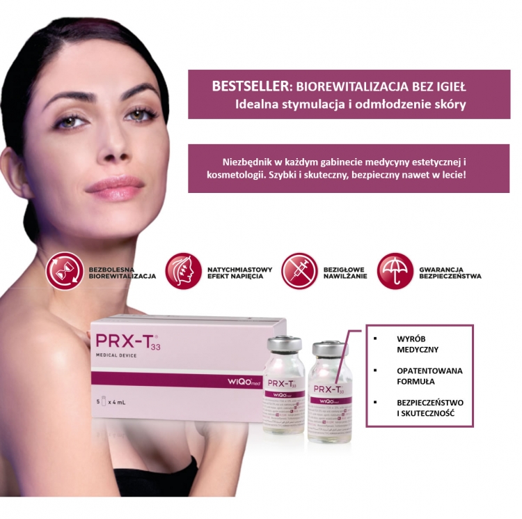 Zabieg PRX-T®33, który pozwala na bezigłową rewitalizację skóry.